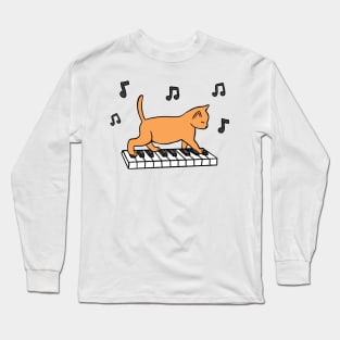 Piano Cat Long Sleeve T-Shirt